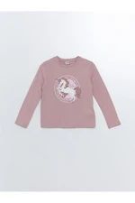 LC Waikiki Crew Neck Printed Long Sleeve Girls' T-Shirt