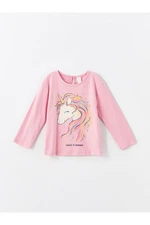 LC Waikiki LCW Crew Neck Long Sleeve Printed Baby Girl T-Shirt