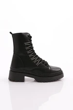 DGN K9075 Women's Lace-Up Silver Stone Lace-Up Boots.