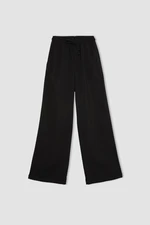 DEFACTO Trousers Wide Leg Wide Leg Elastic Waist Laced