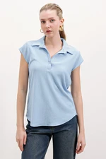 Bigdart 20123 Polo Knitted Blouse - Blue