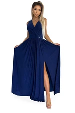 Long dress with neckline and tie on the back Numoco