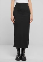 Women's ribbed skirt with high slit black