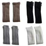 Women Leg Warmer Harajuku Wheat Striped Knit Winter Warm Mohair Cover Socks