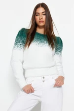 Trendyol Dark Green Beard/Feather Rope Knitwear Sweater