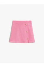 Koton Mini Skirt With Pearl Buttons, Cotton