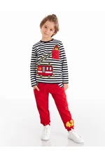 Denokids Striped Firefighter Boys Pants Suit