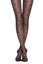 Dámské punčochy Conte CONTE_BONHEUR_Women_s_tights_with_heart_pattern_euro_package_818