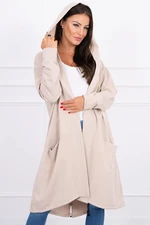 Oversize beige cape with hood