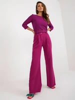 Fuchsia trousers with high waist