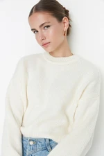 Trendyol Wide fit in ecru. Soft Textured Basic Knitwear Sweater