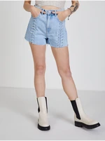 TALLY WEiJL Light blue womens denim shorts with decorative details TALLY WE - Women