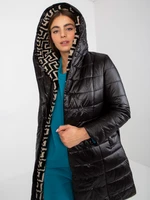 Black quilted transition jacket with bindings