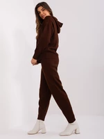 Dark brown two-piece women's casual set