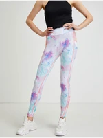 Pink-blue-white womens patterned leggings Guess Alice - Women