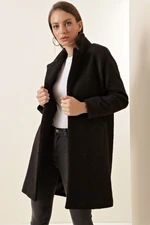 Bigdart 9082 Oversized Stamped Coat - Black