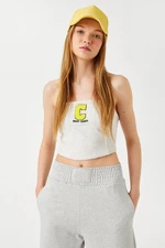 Koton Strapless Crop Singlet With Embroidered