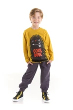 Denokids Cool Dude Monster Boys Mustard T-shirt Pants Set