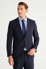 ALTINYILDIZ CLASSICS Men's Navy Blue Slim Fit Narrow Cut Mono Collar Suit