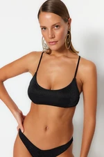 Trendyol Black Bralette Glittery Bikini Top