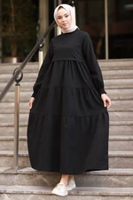 InStyle One Layer Detail Loose Hijab Dress - Black