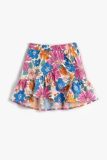 Koton Girls' Ecru Patterned Shorts &; Bermuda