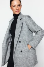 Trendyol Gray Premium Oversize Wide-Cut Wool Cachet Coat