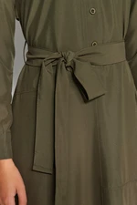 Trendyol Khaki Belted Maxi Woven Dress