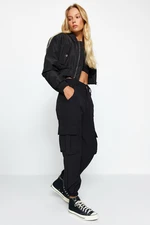 Trendyol Black Woven Cargo Trousers with Pocket