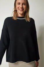 Happiness İstanbul Women's Black Crew Neck Knitwear Sweater