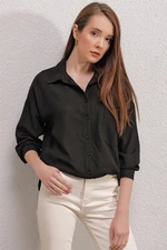 Bigdart 20153 Oversized Shirt with One Pocket - Black