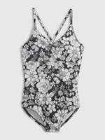 White and Black Girly Floral One-Piece Swimsuit GAP