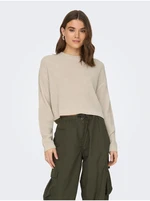 Beige ladies cropped sweater ONLY Malavi - Women