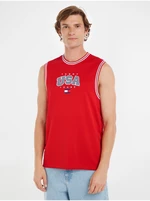 Červené pánské tílko Tommy Jeans Modern Sport Tank - Pánské