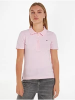 Světle růžové dámské polo tričko Tommy Hilfiger 1985 Pique
