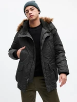 Black men's winter jacket with hood GAP