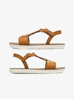 Red-Brown Girls' Leather Sandals Camper - Girls