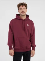 Burgundy Mens Hoodie Puma Classics - Men