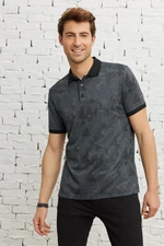 ALTINYILDIZ CLASSICS Slim Fit Slim Fit Polo Neck Jacquard T-Shirt.