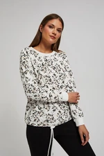 Sweatshirt with tie at waist and print