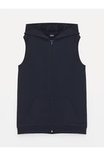 LC Waikiki Basic Boys' Zippered Vest with a Hoodie.