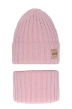 AGBO Girl's winter set: hat and tube scarf pink Sula