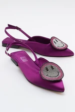 LuviShoes GEVEL Women's Purple Satin Flats.