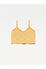 Dilvin 10184 Strappy Knitwear Athlete Crop - orange