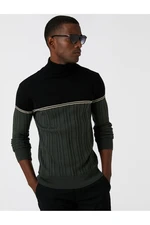 Koton Turtleneck Knitwear Sweater Color Blocked