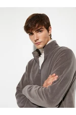 Koton Fleece Sweatshirt Half Zipper High Neck Long Sleeve