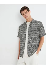 Koton Summer Shirt Short Sleeve Ethnic Detailed Classic Collar