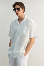 Trendyol Limited Edition White Oversize Embroidery Block Summer Shirt