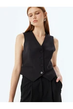 Koton Slim Fit Buttoned V-Neck Classic Blazer Vest