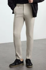 Trendyol Stone Hidden Closure Slim Fit Italian Cut Fabric Trousers